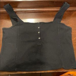 Black button up tank top